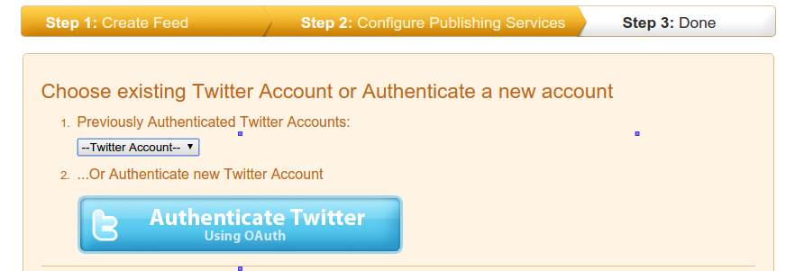 Allow Twitterfeed to post tweets on your behalf