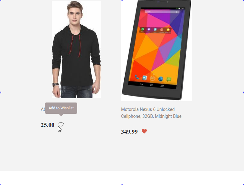 Newly created Wishlist icons are visible now