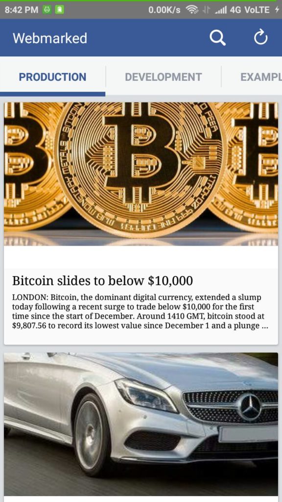 Preview of Facebook Instant Articles on a Mobile Device