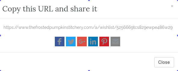 Icons of Share Wishlist Popup have turned grey